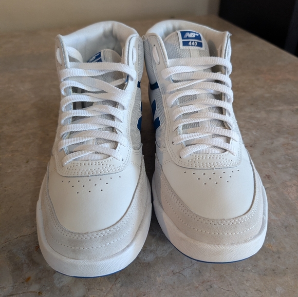 New Balance 440 Classic White-Blue High-Top Sneakers (2022) Men Size 10.5 No Box - Picture 4 of 14